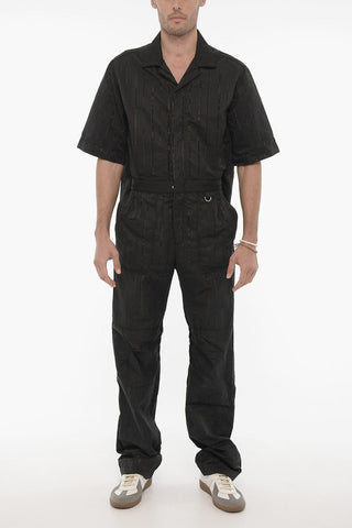 GOLD LINE Short Sleeve Jumpsuit with Front Zip