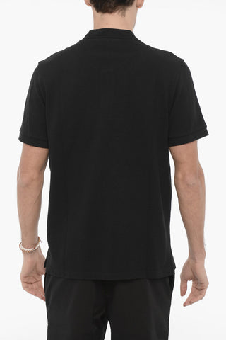 Slim Fit 2 Bottoni Polo Shirt with Contrast Embroidery
