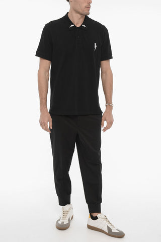 Slim Fit 2 Bottoni Polo Shirt with Contrast Embroidery