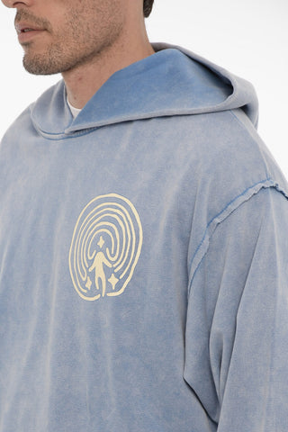 Faded-Effect Hoodie with Patch Pocket