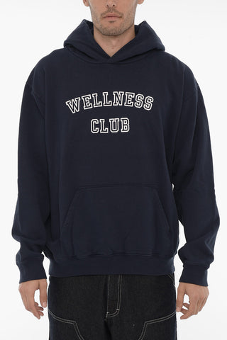 Fleeced-Cotton Sweatshirt with Velvet Detail