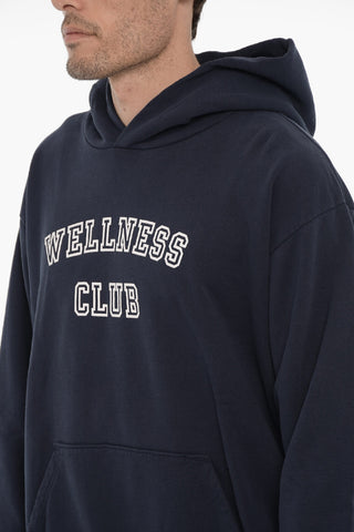 Fleeced-Cotton Sweatshirt with Velvet Detail
