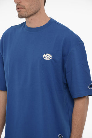 Solid Color Crew-neck T-Shirt with Cut-Out Details