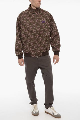NEEDLES Bomber in Tessuto Jacquard con Ricamo Farfalla