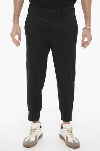 Low Rise Stretch Cotton Slim Fit Pants