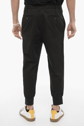 Low Rise Stretch Cotton Slim Fit Pants