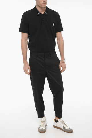 Low Rise Stretch Cotton Slim Fit Pants