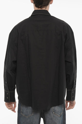 Spread Collar Cotton Popeline Shirt