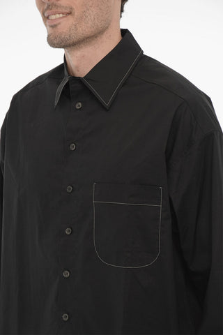 Spread Collar Cotton Popeline Shirt