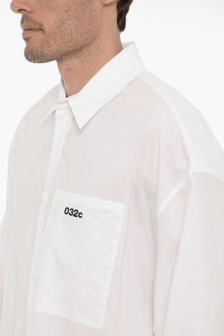 Camicia in Popeline di Cotone con Stampa a Contrasto