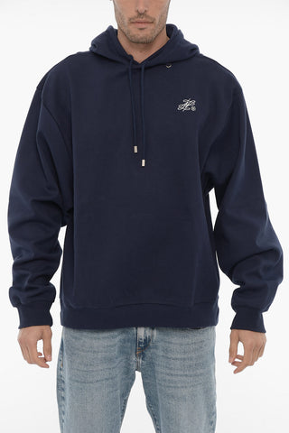 Solid Color Hoodie with Embroidery