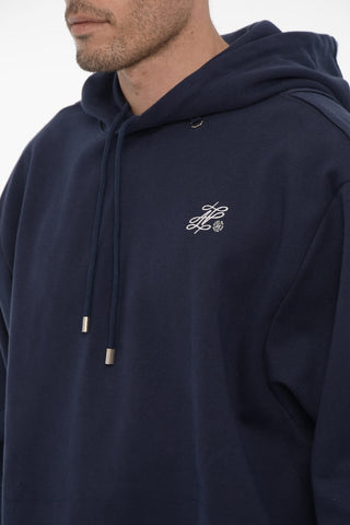 Solid Color Hoodie with Embroidery