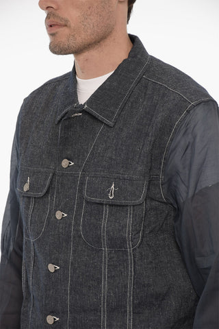 Giubbotto in Denim a Doppio Tessuto con Doppio Taschino