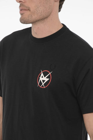 FRED PERRY T-shirt Girocollo in Cotone con Stampa sulla manica