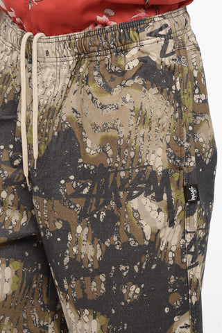 Drawstring Waist Printed Casual Pants