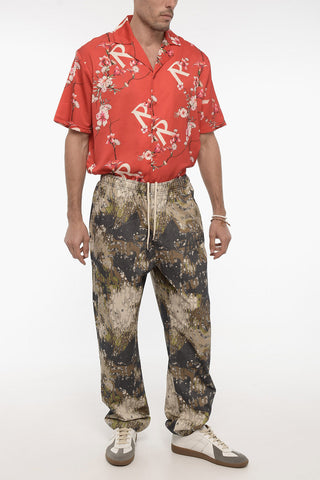 Drawstring Waist Printed Casual Pants