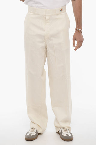 POP TRADING COMPANY Pantaloni in Cotone e Lino a Gamba Dritta