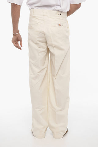 POP TRADING COMPANY Pantaloni in Cotone e Lino a Gamba Dritta