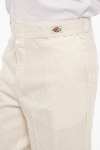 POP TRADING COMPANY Pantaloni in Cotone e Lino a Gamba Dritta
