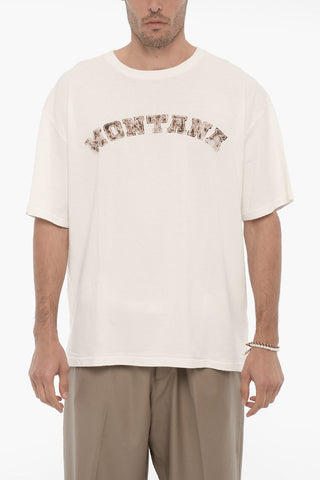 Crewneck T‑Shirt MONTANA Oversized Fit with Contrast Print