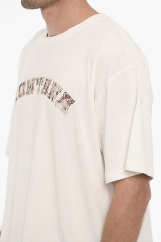 Crewneck T‑Shirt MONTANA Oversized Fit with Contrast Print