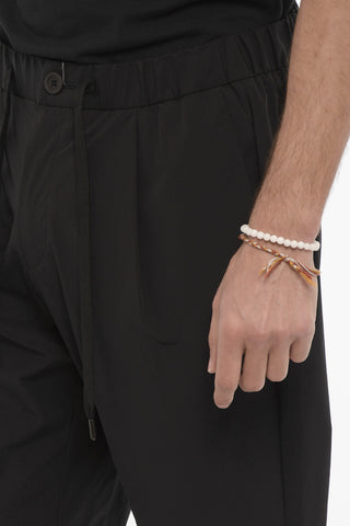 Single Pleated Nylon Stretch Pants