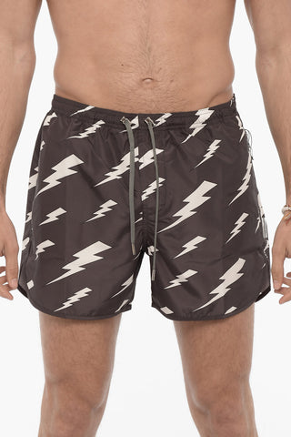 Slim Fit All-Over Monogram RAIN Swim Shorts