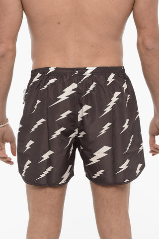 Slim Fit All-Over Monogram RAIN Swim Shorts