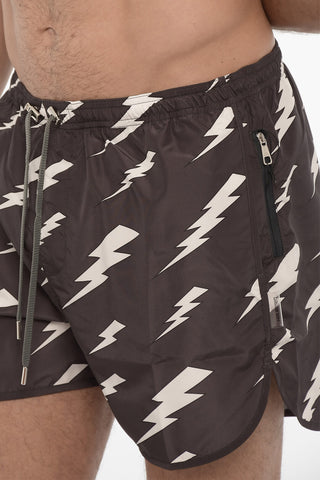 Slim Fit All-Over Monogram RAIN Swim Shorts