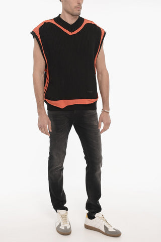 V-neck Ribbed Sweater