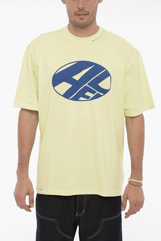 Solid Color Crew-neck T-Shirt with Contrasting Logo