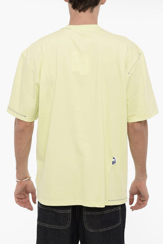 Solid Color Crew-neck T-Shirt with Contrasting Logo
