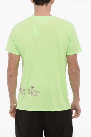 Solid Color VENICE BE NICE Crew-neck T-Shirt