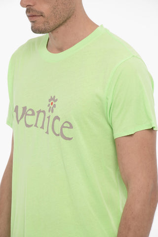 Solid Color VENICE BE NICE Crew-neck T-Shirt