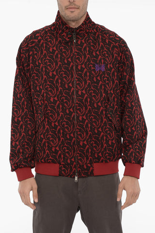 NEEDLES Jacquard Fabric Bomber Jacket with Butterfly Embroidery
