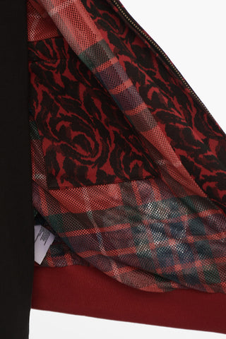 NEEDLES Jacquard Fabric Bomber Jacket with Butterfly Embroidery