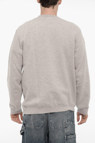 Brushed Cotton Crew-Neck Sweatshirt with Maxi Print