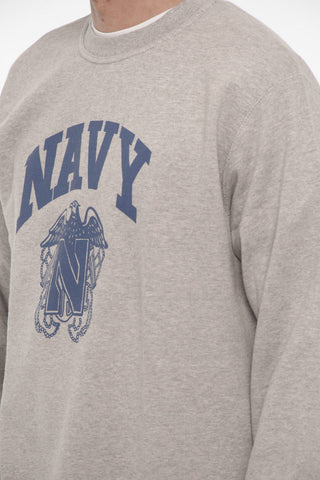 Brushed Cotton Crew-Neck Sweatshirt with Maxi Print