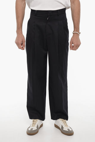Double Pleat Wool Twill Pants