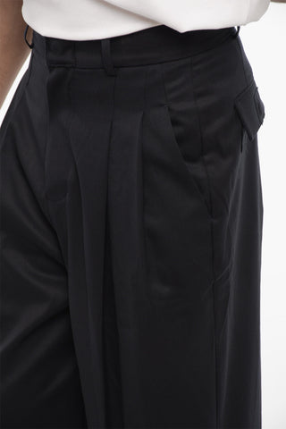 Double Pleat Wool Twill Pants