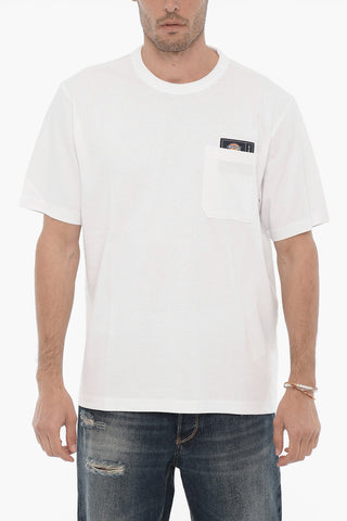 POP TRADING COMPANY Crew-neck T-shirt with Contrasting Print on the Back