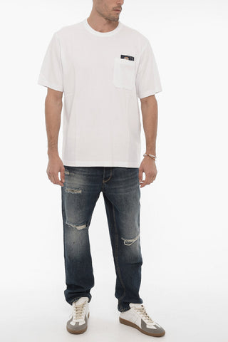 POP TRADING COMPANY Crew-neck T-shirt with Contrasting Print on the Back