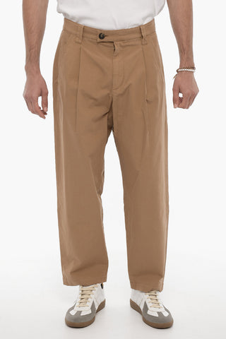 Lightweight Cotton RENATO Single-Pleat Pants with Belt Loops