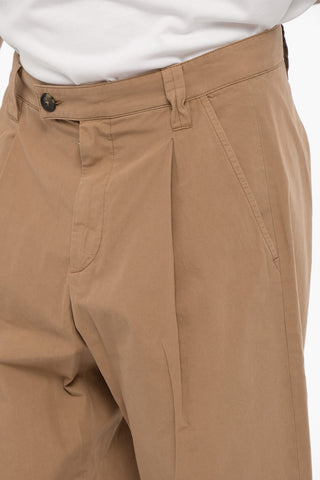 Lightweight Cotton RENATO Single-Pleat Pants with Belt Loops