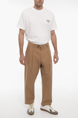 Lightweight Cotton RENATO Single-Pleat Pants with Belt Loops