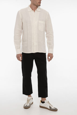 Spread Collar Linen JUSTIN Shirt with Breast Pocket