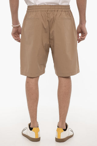 Stretch Cotton Shorts with Elastic Waistband