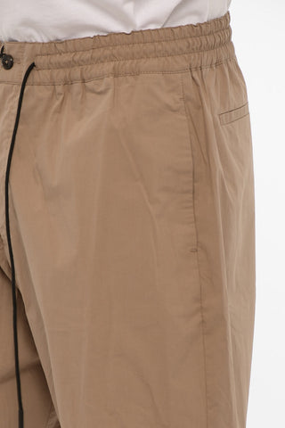 Stretch Cotton Shorts with Elastic Waistband