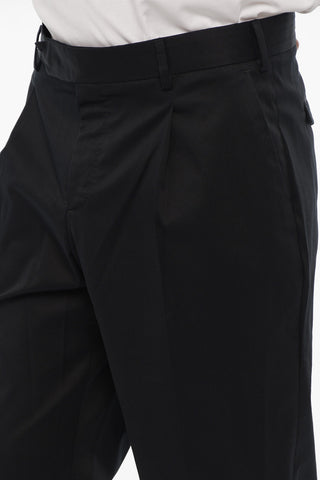 Pantaloni EDGE a Una Pince ad Orlo con Risvolto