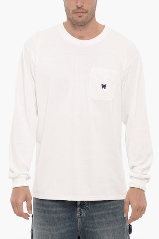 T-Shirt Girocollo a Manica Lunga con Taschino